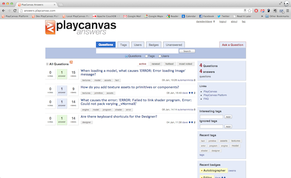 PlayCanvas Answers screenshot