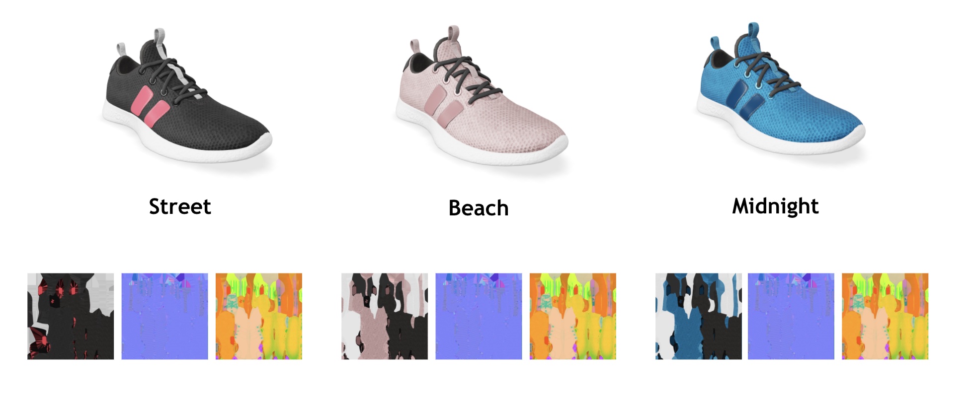 Sneakers with Material Variants