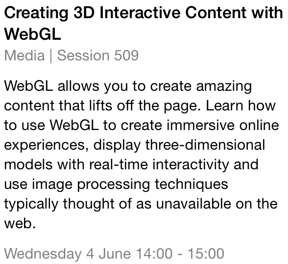 WWDC WebGL Session